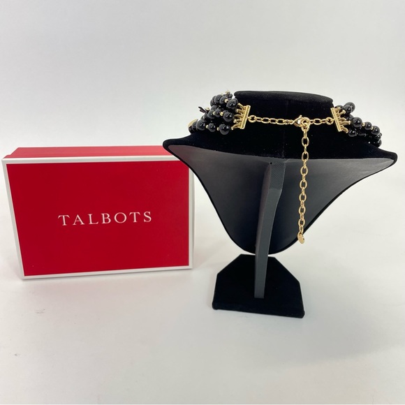 Talbots Black/Gold Multi Strand Necklace - Picture 7 of 13